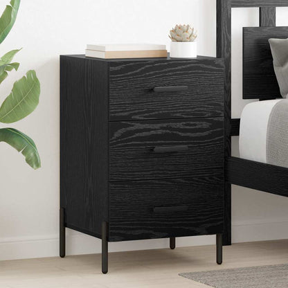 Bedside Cabinet Black oak 40 x 40 x 66 cm Engineered wood