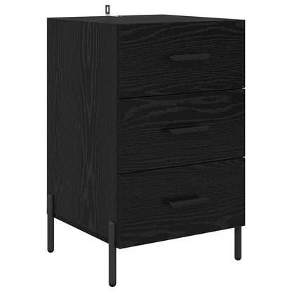 Bedside Cabinet Black oak 40 x 40 x 66 cm Engineered wood