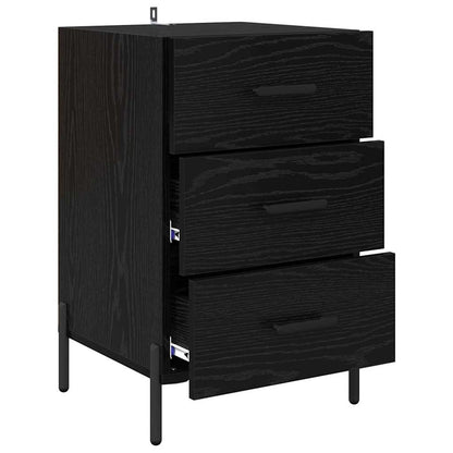 Bedside Cabinet Black oak 40 x 40 x 66 cm Engineered wood