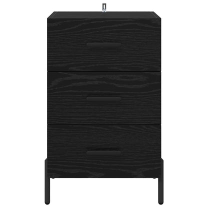 Bedside Cabinet Black oak 40 x 40 x 66 cm Engineered wood
