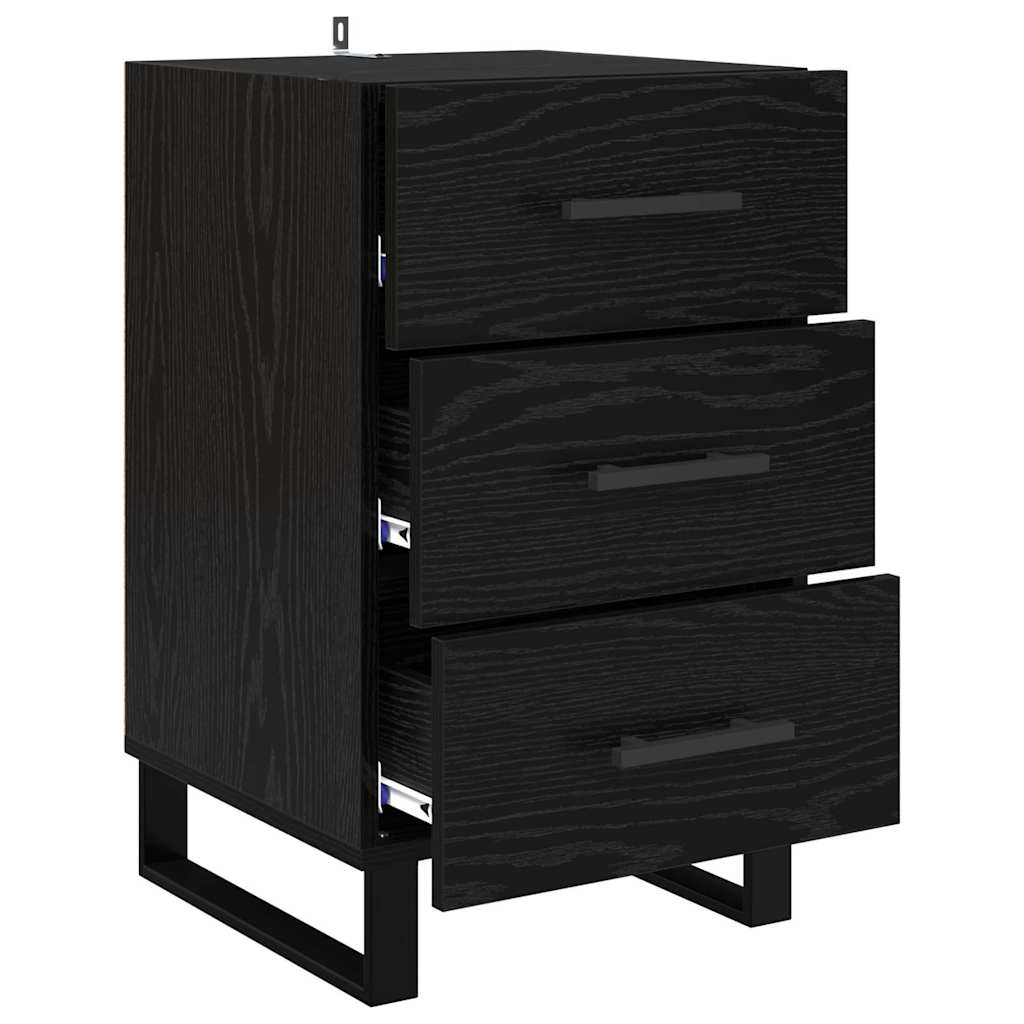 Bedside Cabinet Black Oak 40 x 40 x 66 cm Engineered Wood