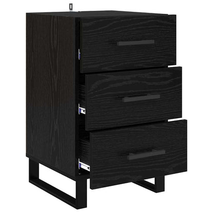 Bedside Cabinet Black Oak 40 x 40 x 66 cm Engineered Wood