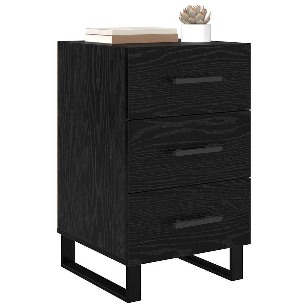 Bedside Cabinet Black Oak 40 x 40 x 66 cm Engineered Wood