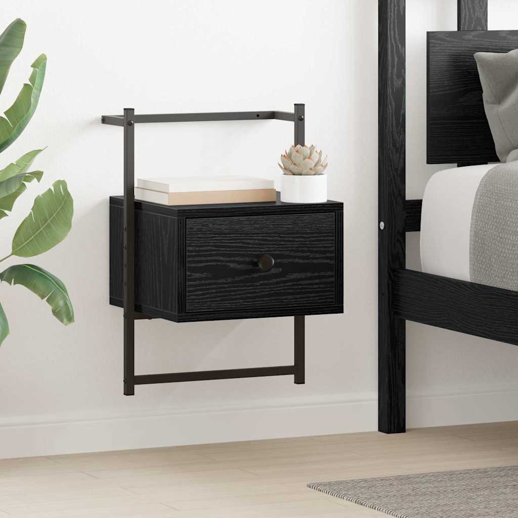 Bedside Cabinet Black Oak 35 x 30 x 51 cm Engineered Wood
