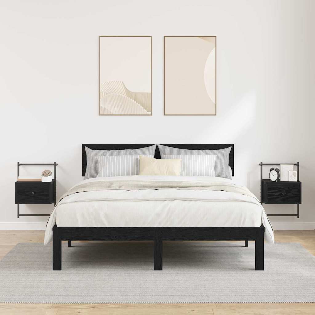 Bedside Cabinet 2 pcs Black Oak 35 x 30 x 51 cm Engineered Wood