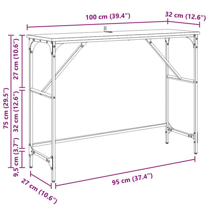 Console Table Old Wood 100 x 32 x 75 cm Engineered Wood