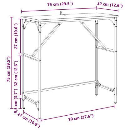 Console Table Artisan Oak 75 x 32 x 75 cm Engineered Wood