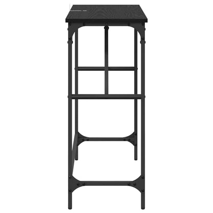 Console Table Black Oak 75 x 32 x 75 cm Engineered Wood
