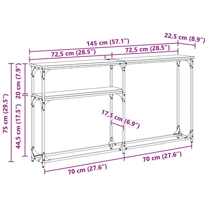 ConsoleTable Artisan Oak 145 x 22.5 x 75 cm Engineered Wood