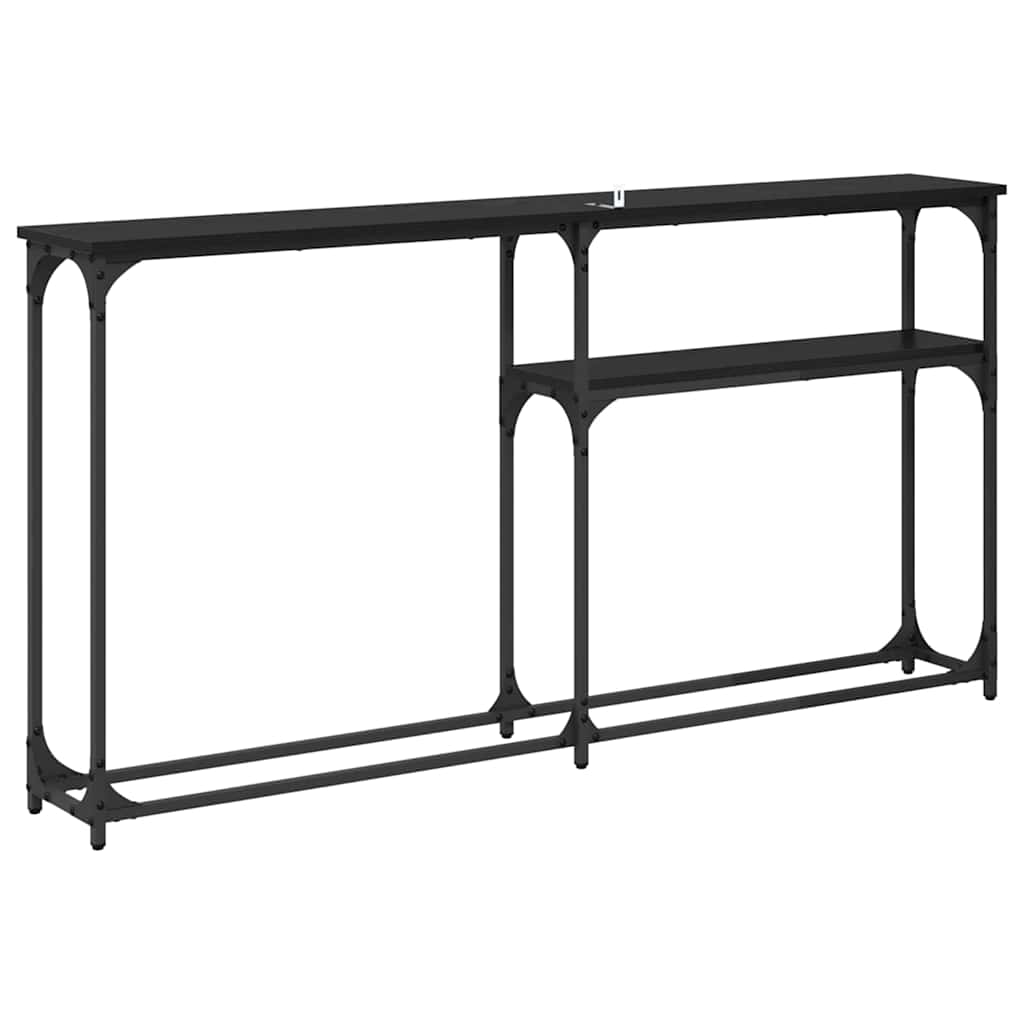 ConsoleTable Black Oak 146 x 22.5 x 75 cm Engineered Wood