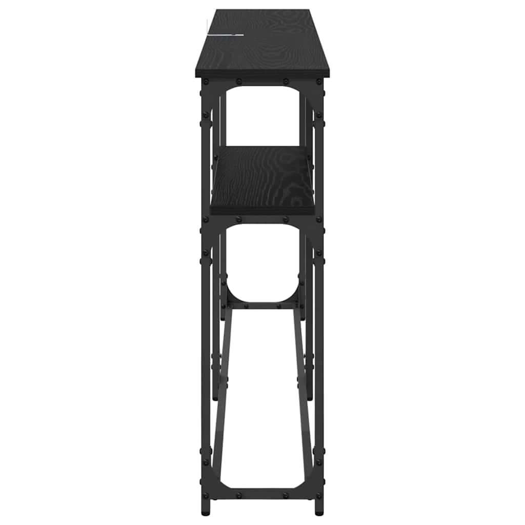 ConsoleTable Black Oak 146 x 22.5 x 75 cm Engineered Wood