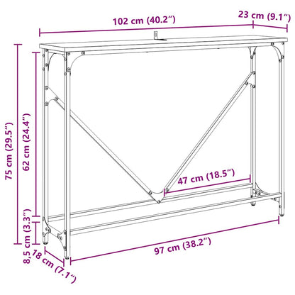 Console Table Manual Old Wood 102 x 23 x 75 cm Engineered Wood