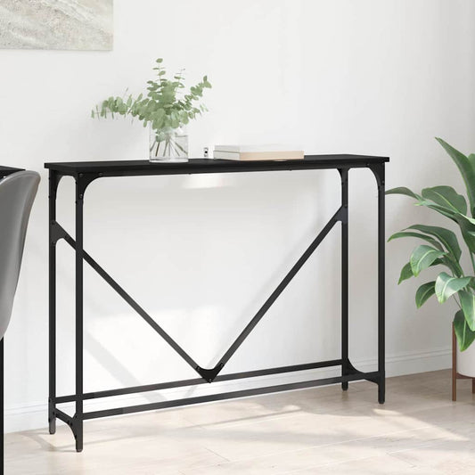Console Table Manual Black Oak 102 x 23 x 75 cm Engineered Wood