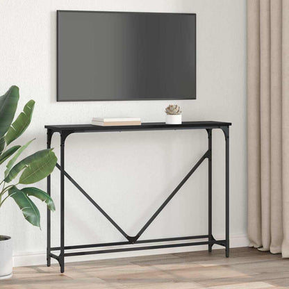 Console Table Manual Black Oak 102 x 23 x 75 cm Engineered Wood