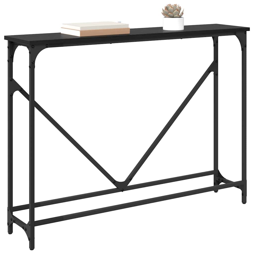 Console Table Manual Black Oak 102 x 23 x 75 cm Engineered Wood