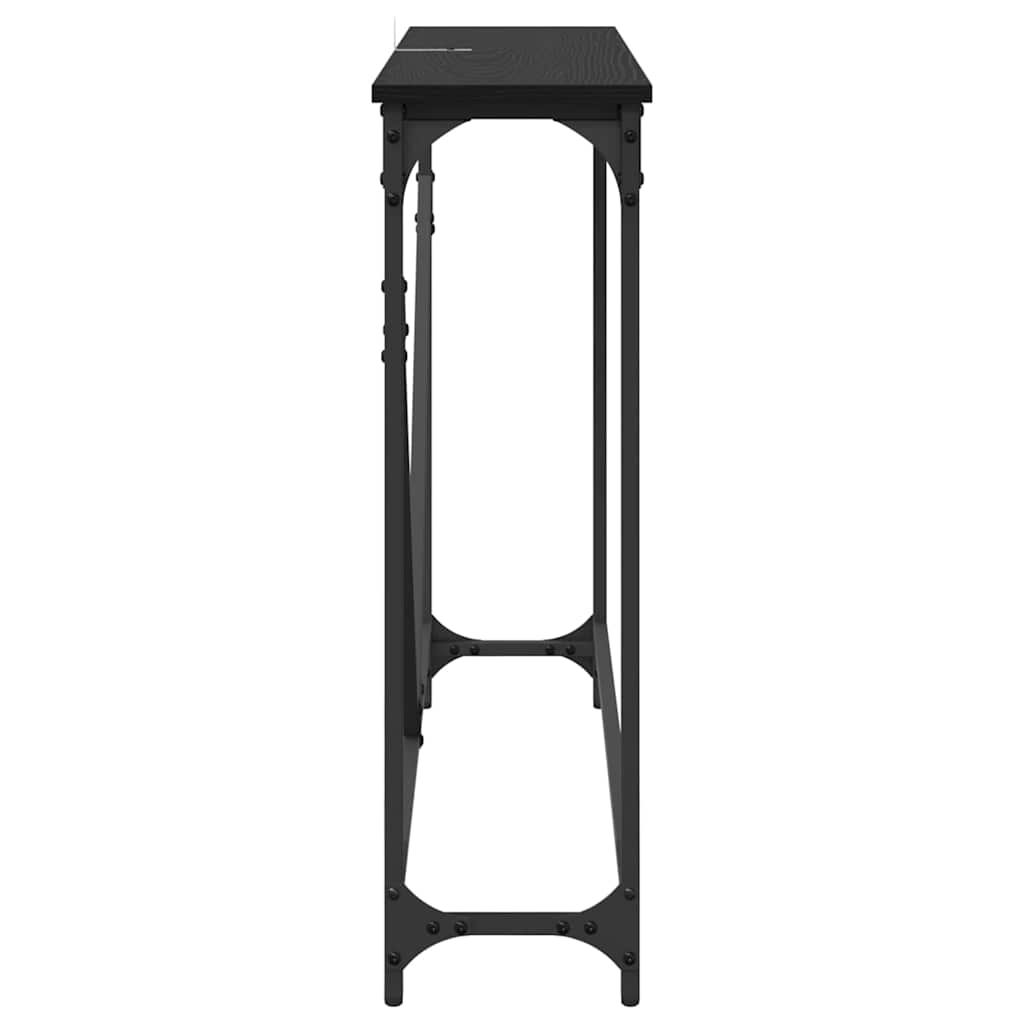 Console Table Manual Black Oak 102 x 23 x 75 cm Engineered Wood