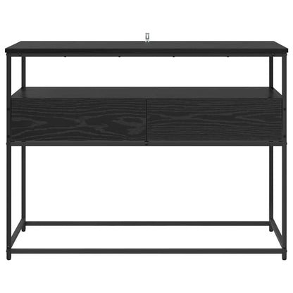 Console Table Black Oak 100 x 40 x 75 cm Engineered Wood