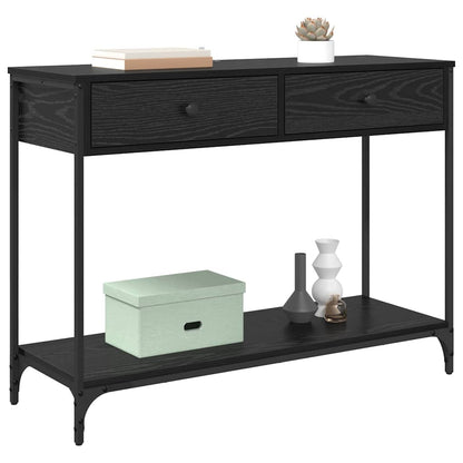 Console Table Black Oak 100 x 34.5 x 75 cm Engineered Wood