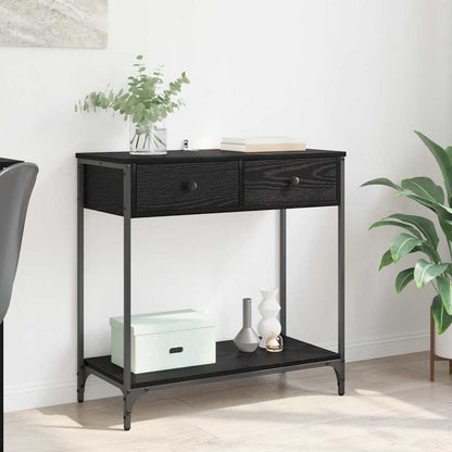 Console Table Black Oak 75 x 34.5 x 75 cm Engineered Wood