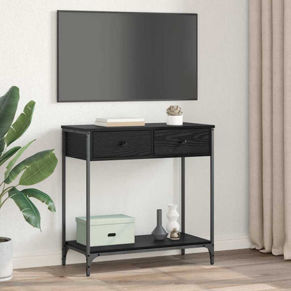 Console Table Black Oak 75 x 34.5 x 75 cm Engineered Wood