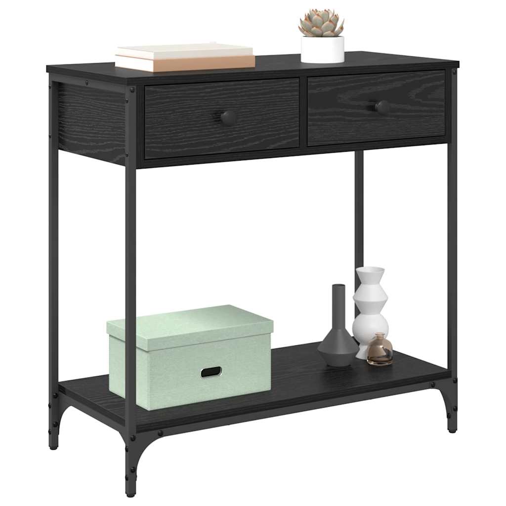 Console Table Black Oak 75 x 34.5 x 75 cm Engineered Wood