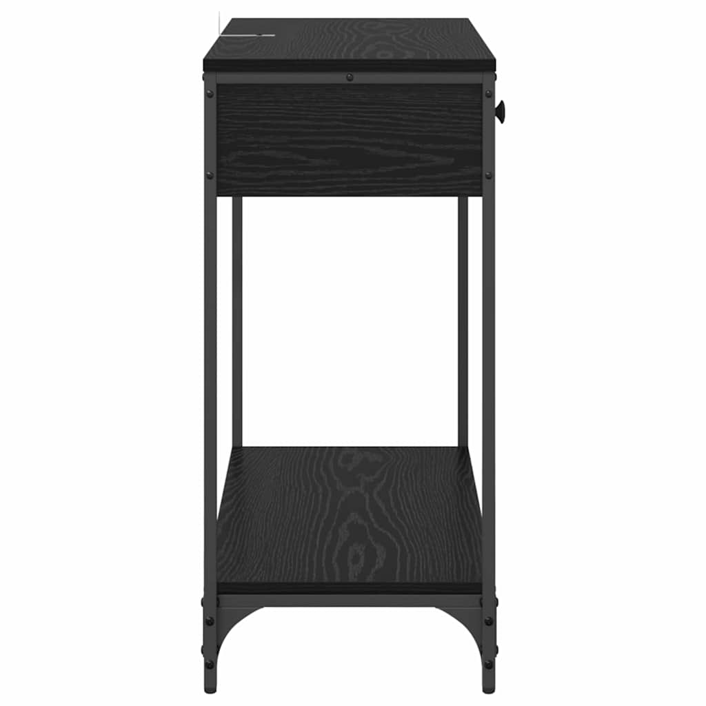 Console Table Black Oak 75 x 34.5 x 75 cm Engineered Wood