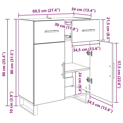 Sideboard Old Wood 69.5 x 34 x 90 cm Engineered Wood
