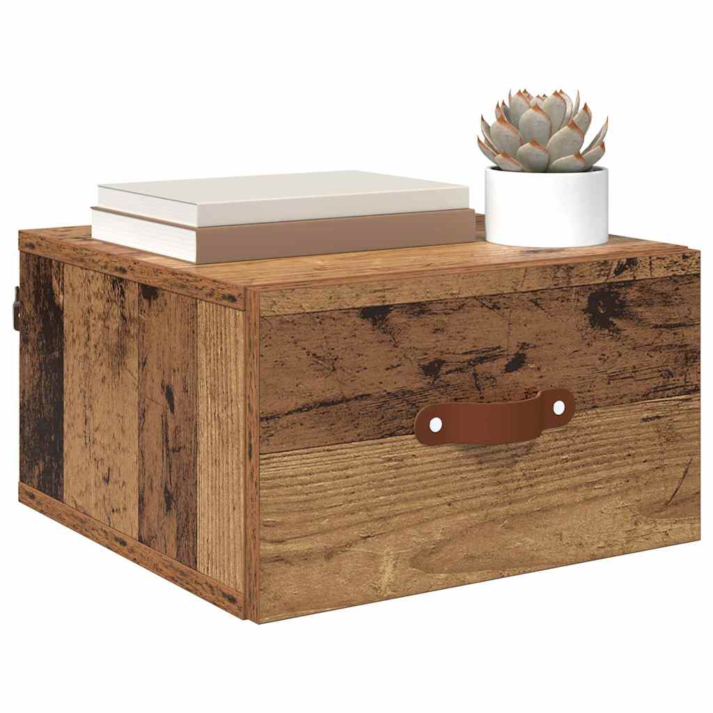 Wall-mounted Bedside Cabinet Old Wood 35 x 35 x 20 cm