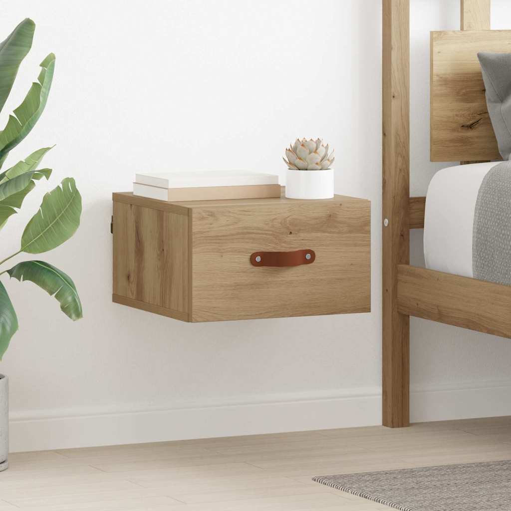 Wall-mounted Bedside Cabinet Artisan Oak 35 x 35 x 20 cm