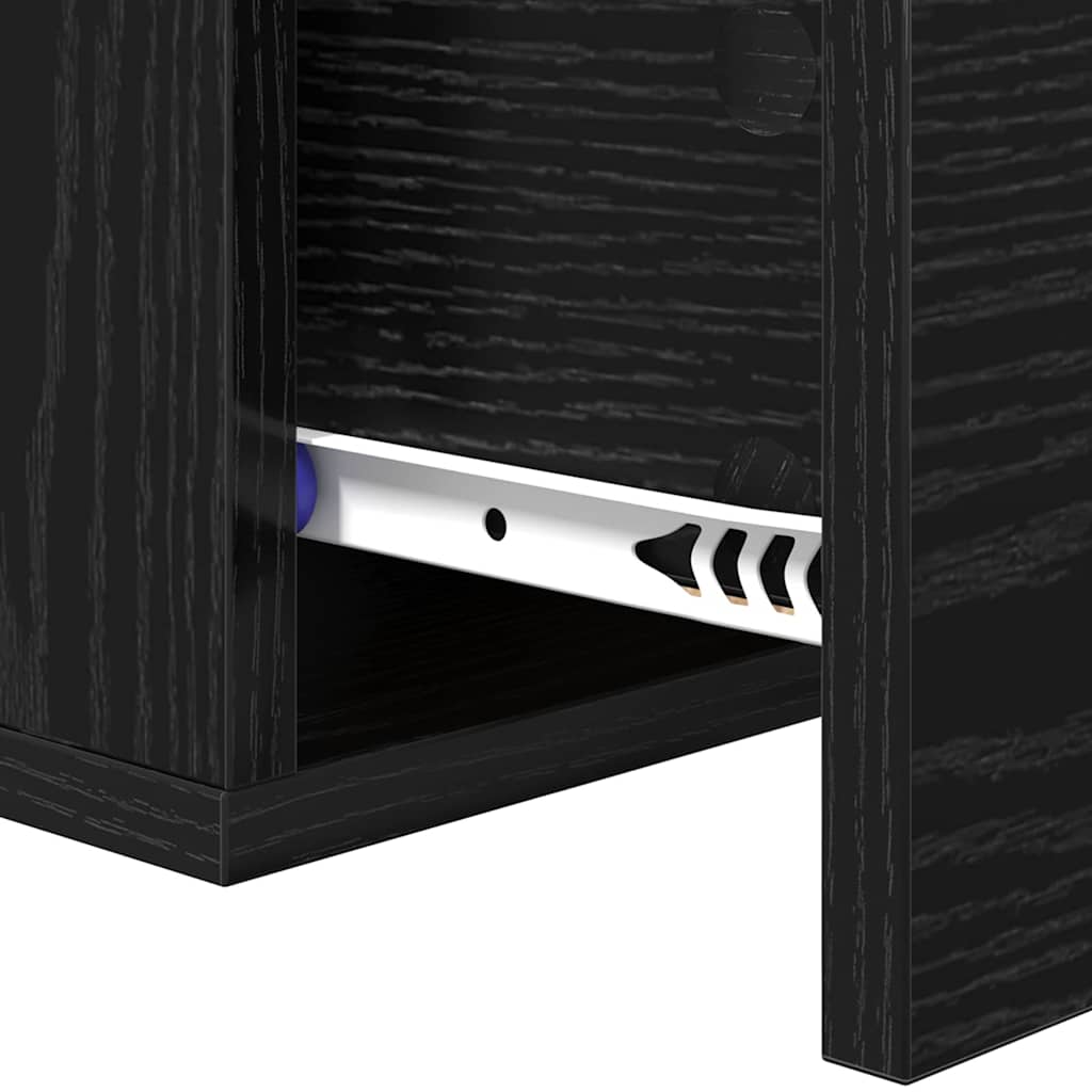 Wall-mounted Bedside Cabinet Black Oak 35 x 35 x 20 cm