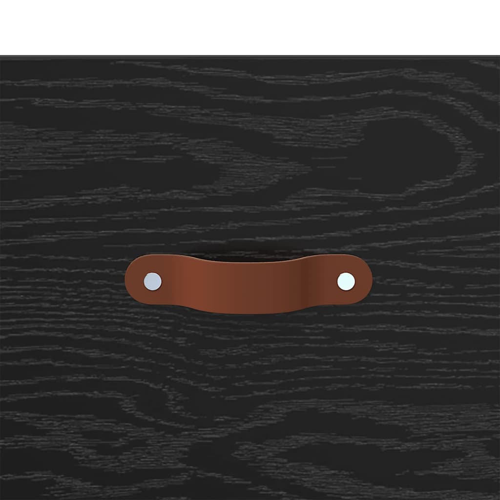 Wall-mounted Bedside Cabinet Black Oak 35 x 35 x 20 cm