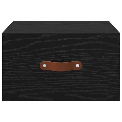 Wall-mounted Bedside Cabinet Black Oak 35 x 35 x 20 cm