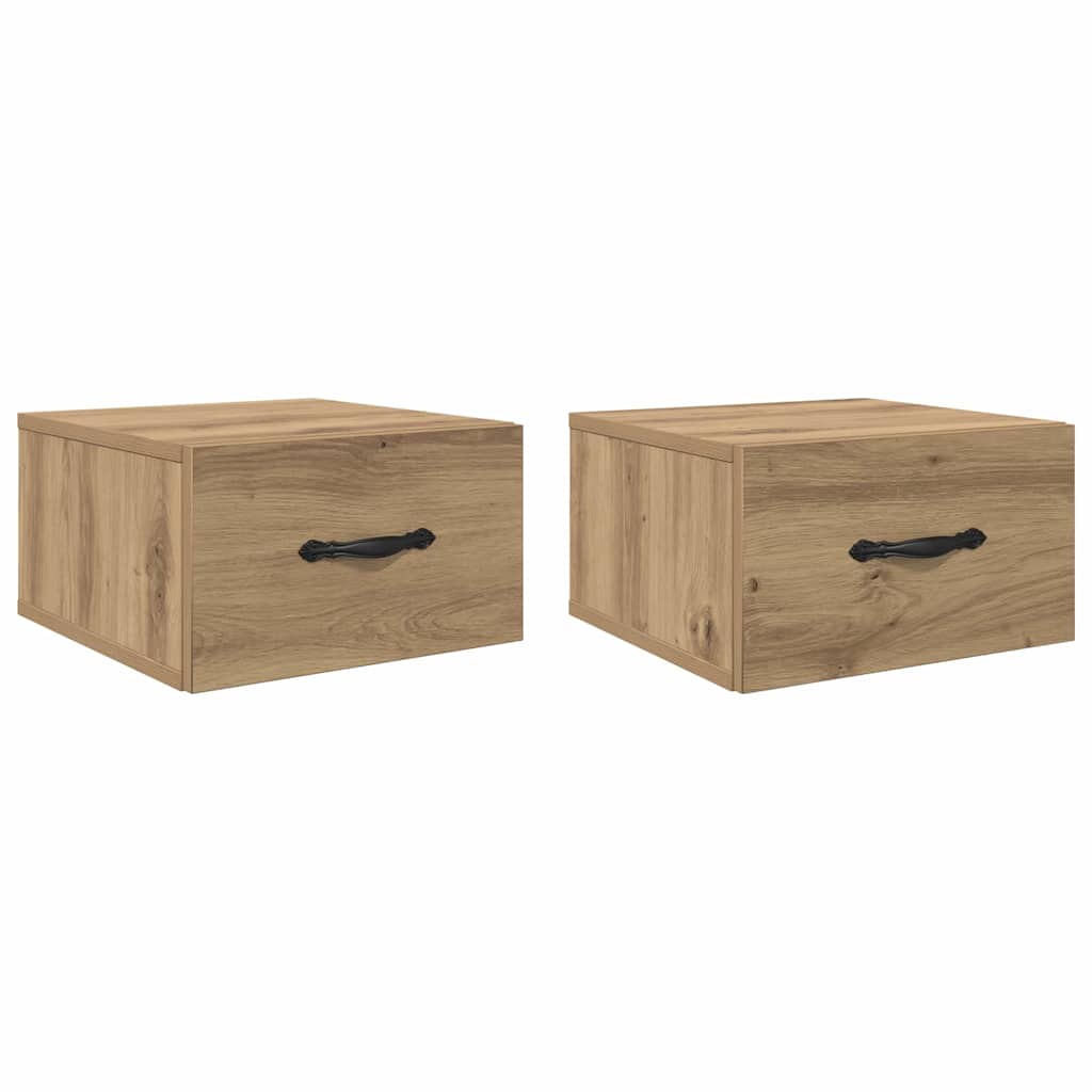Bedside Cabinet with Drawer 2 pcs Artisan oak 35 x 35 x 20 cm