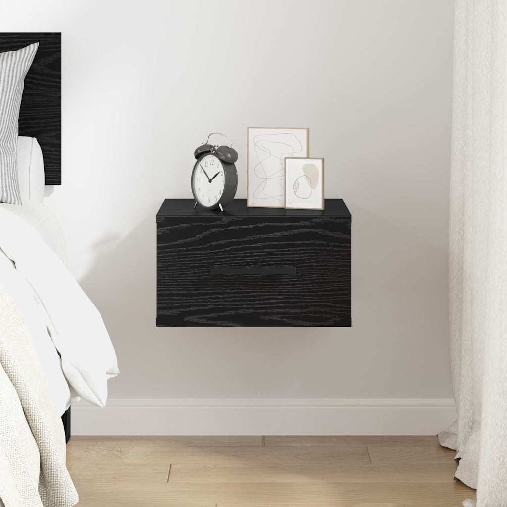Bedside Cabinet Black oak 35 x 35 x 20 cm Engineered wood