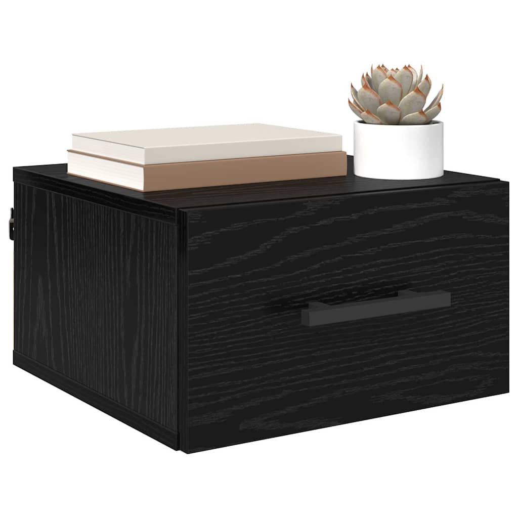Bedside Cabinet Black oak 35 x 35 x 20 cm Engineered wood