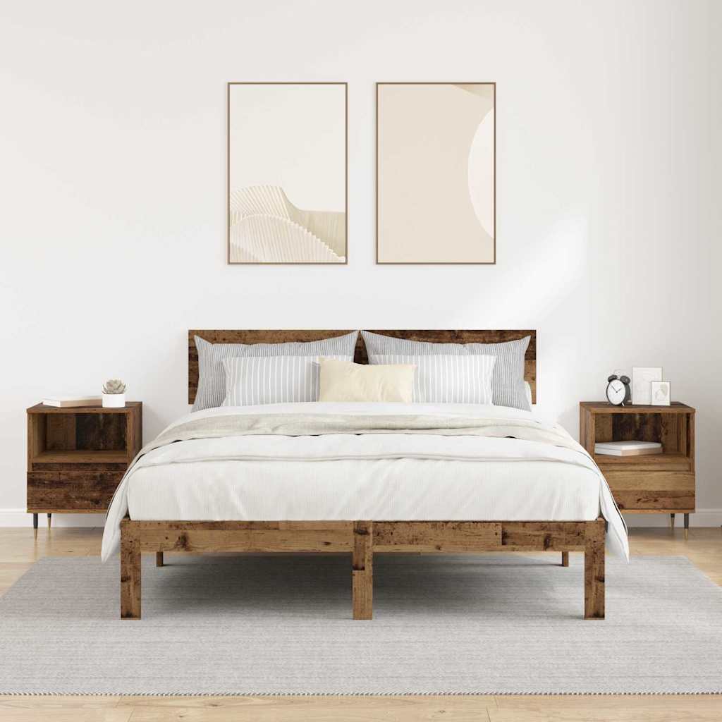 Bedside Cabinet 2 pcs Old wood 40 x 35 x 50 cm Engineered Wood