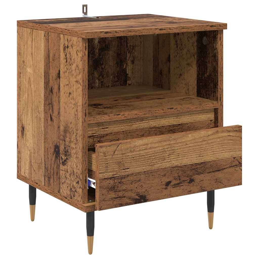 Bedside Cabinet 2 pcs Old wood 40 x 35 x 50 cm Engineered Wood