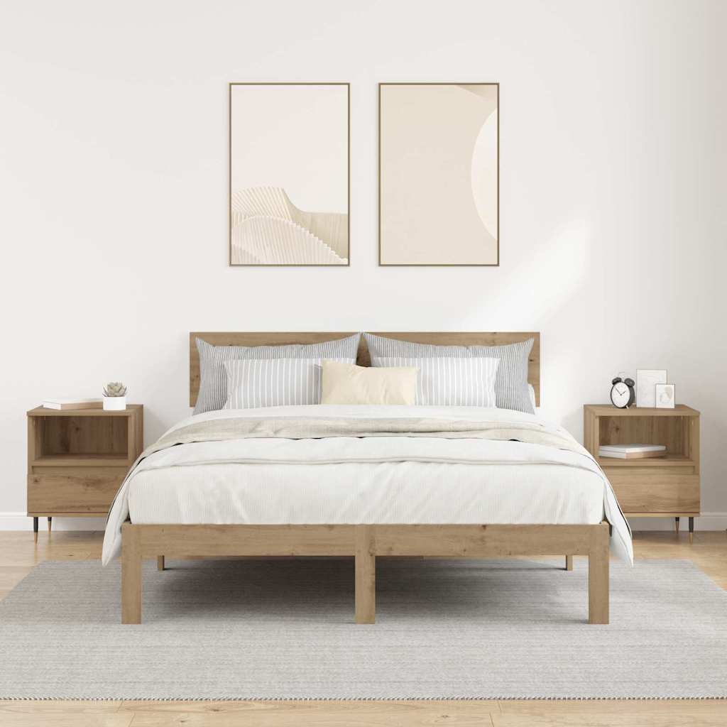 Bedside Cabinet with Drawer 2 pcs Artisan oak 40 x 35 x 50 cm