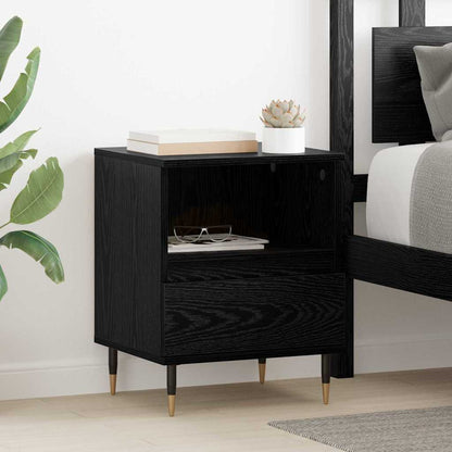 Bedside Cabinet Black Oak 40 x 35 x 50 cm Engineered Wood
