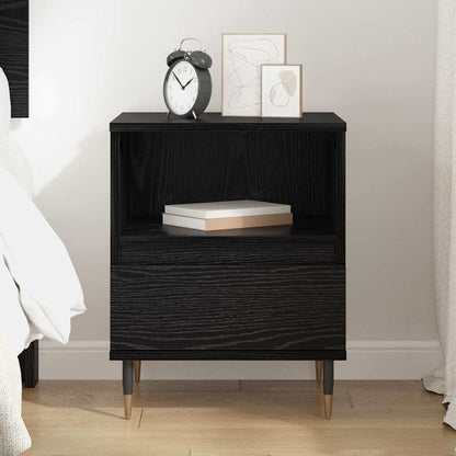 Bedside Cabinet Black Oak 40 x 35 x 50 cm Engineered Wood