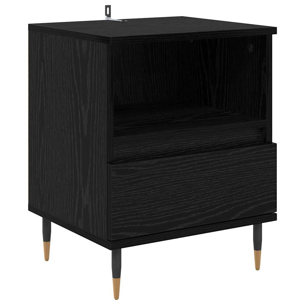 Bedside Cabinet Black Oak 40 x 35 x 50 cm Engineered Wood