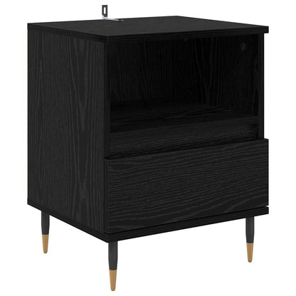Bedside Cabinet Black Oak 40 x 35 x 50 cm Engineered Wood