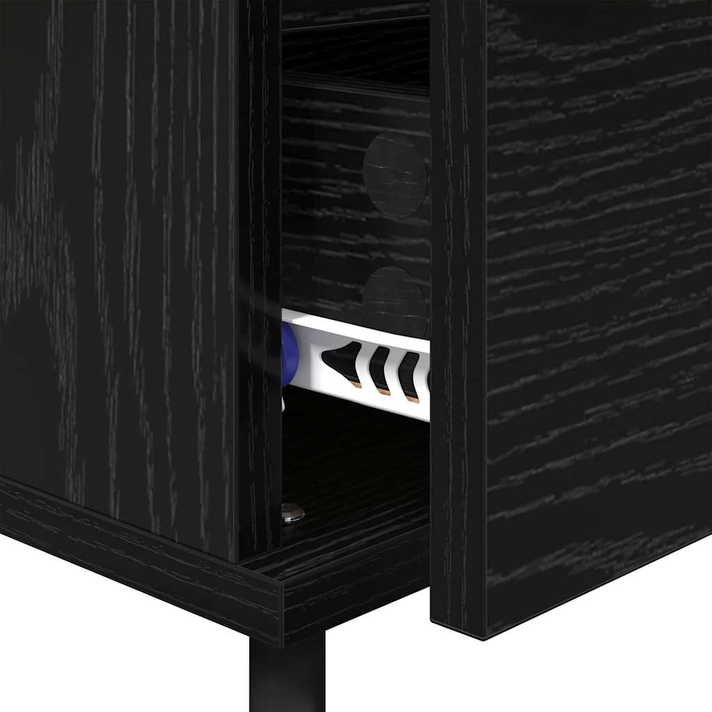 Bedside Cabinet 2 pcs Black oak 40 x 35 x 50 cm Engineered Wood
