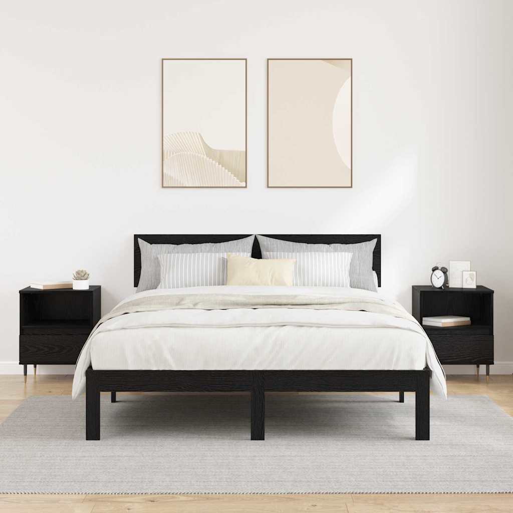 Bedside Cabinet 2 pcs Black oak 40 x 35 x 50 cm Engineered Wood