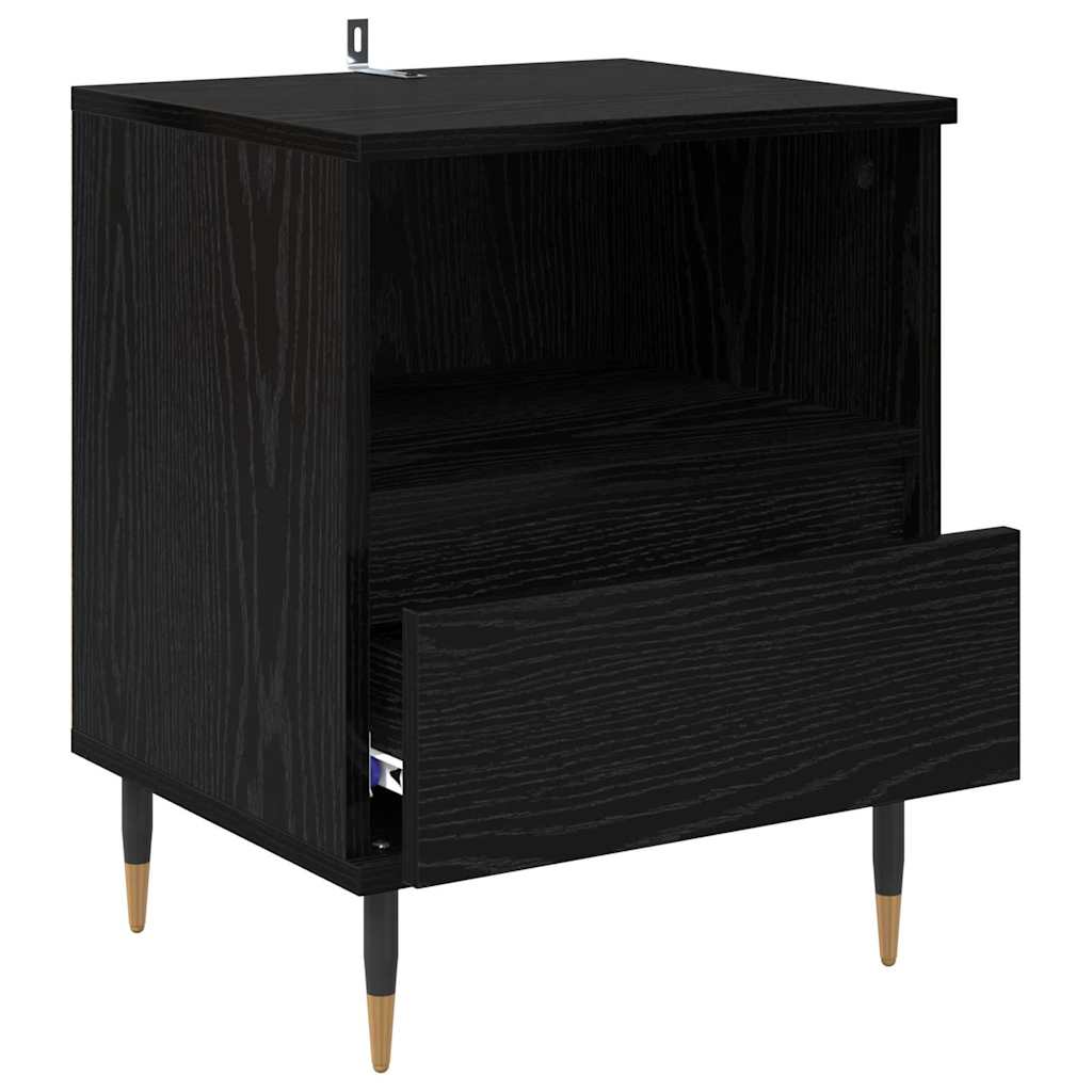 Bedside Cabinet 2 pcs Black oak 40 x 35 x 50 cm Engineered Wood