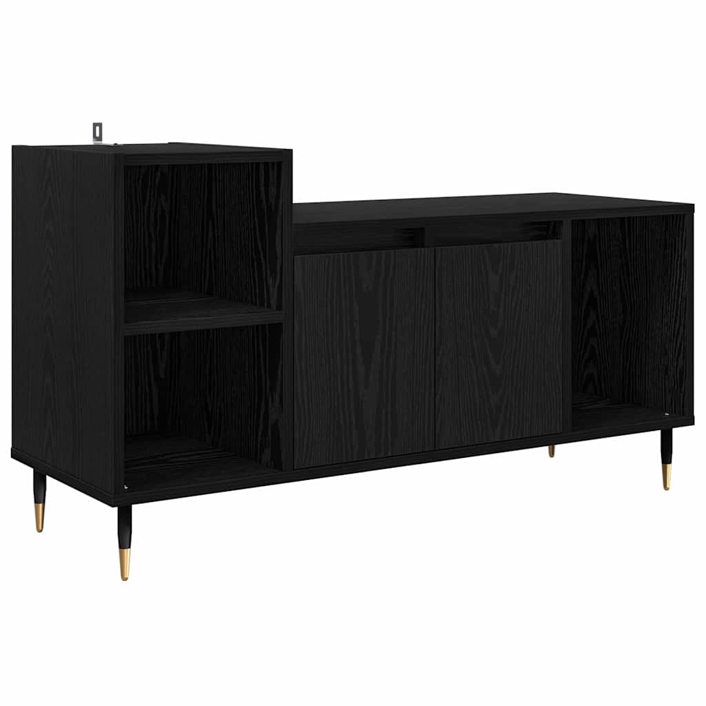 TV Cabinet Black Oak 100 x 35 x 55 cm Engineered Wood