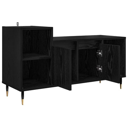 TV Cabinet Black Oak 100 x 35 x 55 cm Engineered Wood