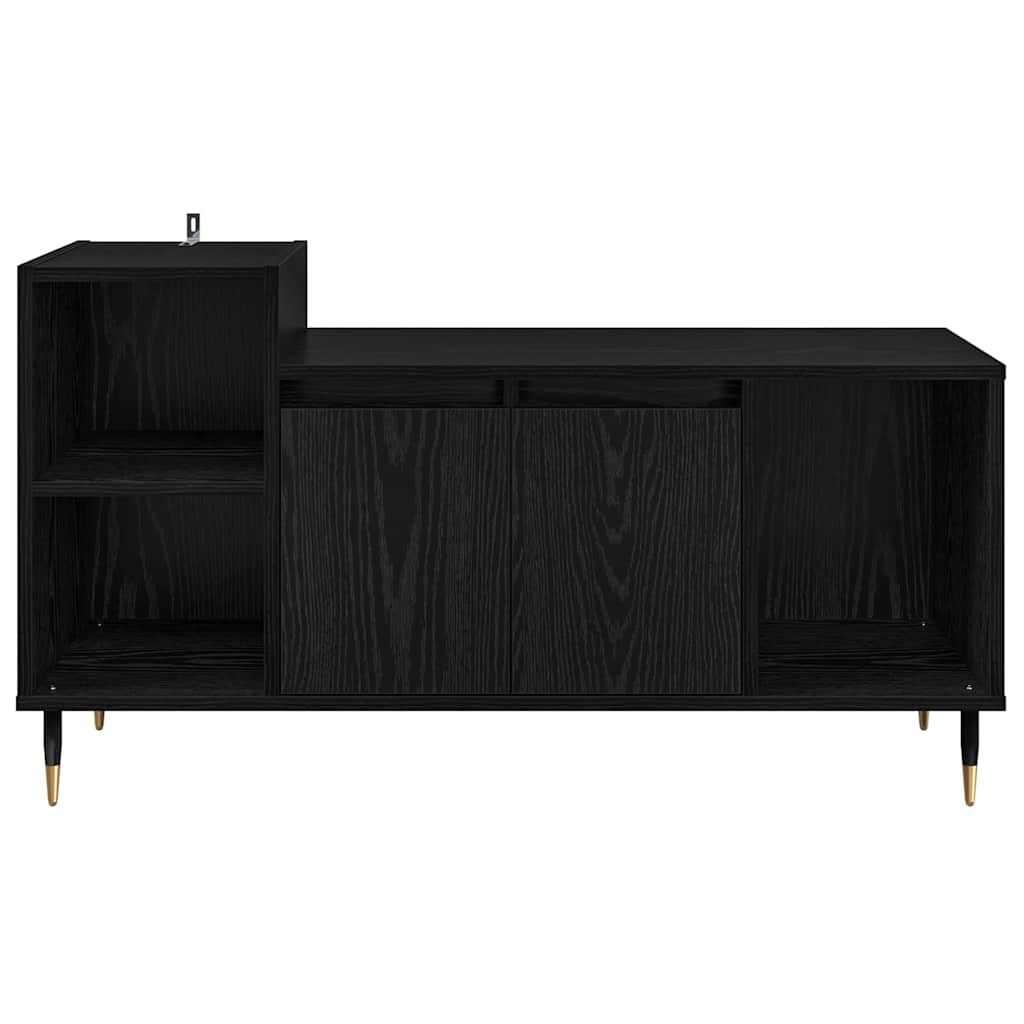 TV Cabinet Black Oak 100 x 35 x 55 cm Engineered Wood