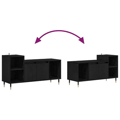 TV Cabinet Black Oak 100 x 35 x 55 cm Engineered Wood