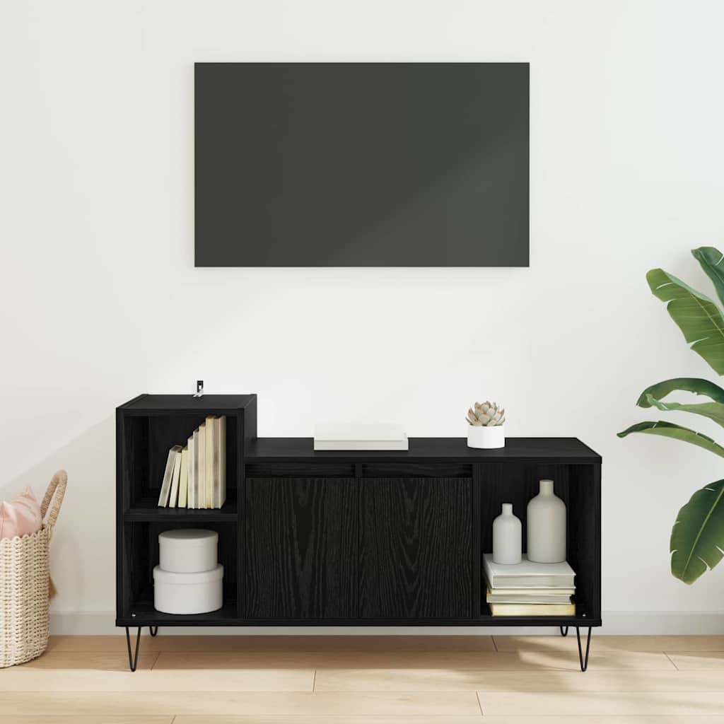 TV Cabinet Black Oak 100 x 35 x 55 cm Engineered Wood